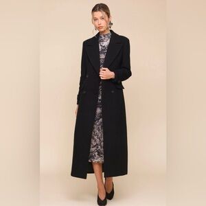 Avec Les Filles WOOL BLEND TAILORED MAXI COAT